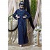 Party wear abaya with hand embroidery work- Navy blue